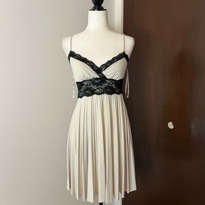 XOXO White and Black Lace Mini Dress
